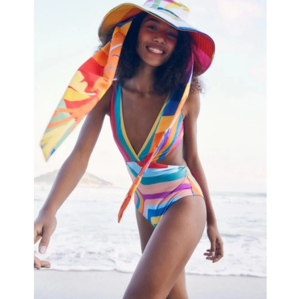 Farm Rio Striped Scarf One Piece - Picture 5 of 10